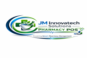 Logo of Pharmacy POS logo with modern tech elements